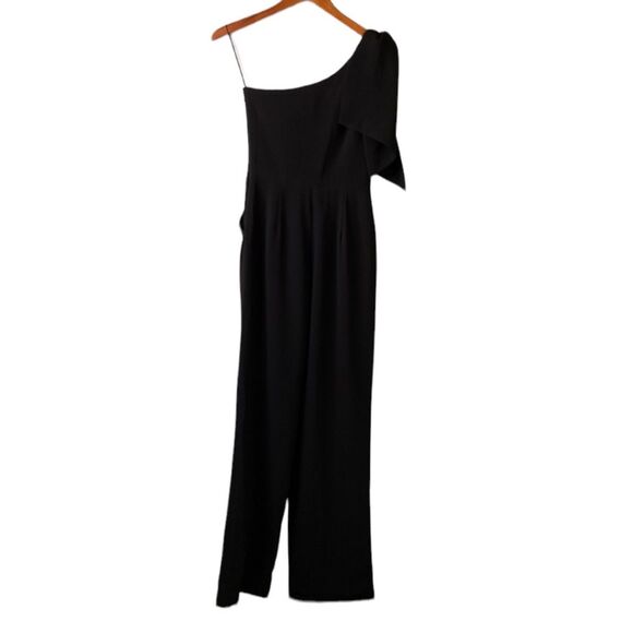 Dress the Population Tiffany One-Shoulder Bow Jumpsuit Sleeveless Stretchy New - Picture 7 of 16